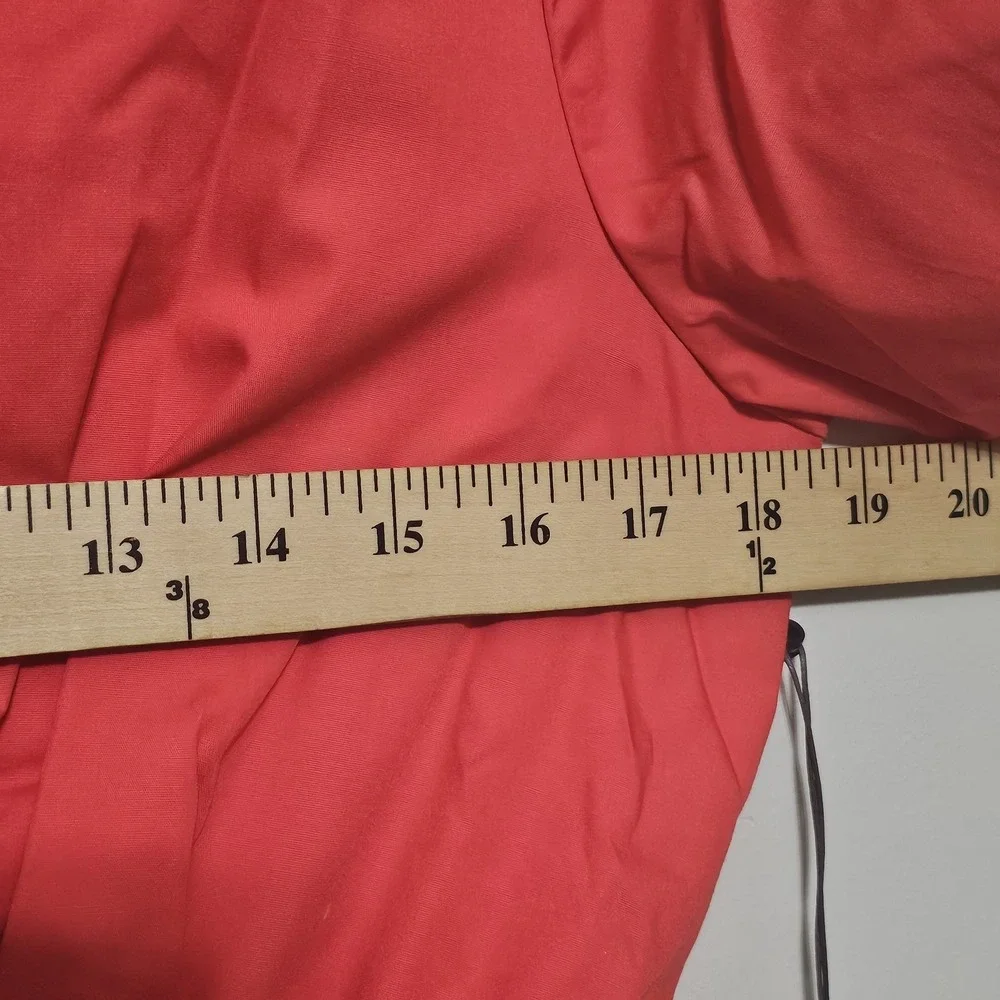 Vince Camuto Womens Shirt Dress Size 12 Fits Large New Red Pop Elastic Waistband - Picture 5 of 10
